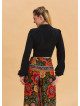 High Waist Loose Cut Black Palazzo Trousers 4538